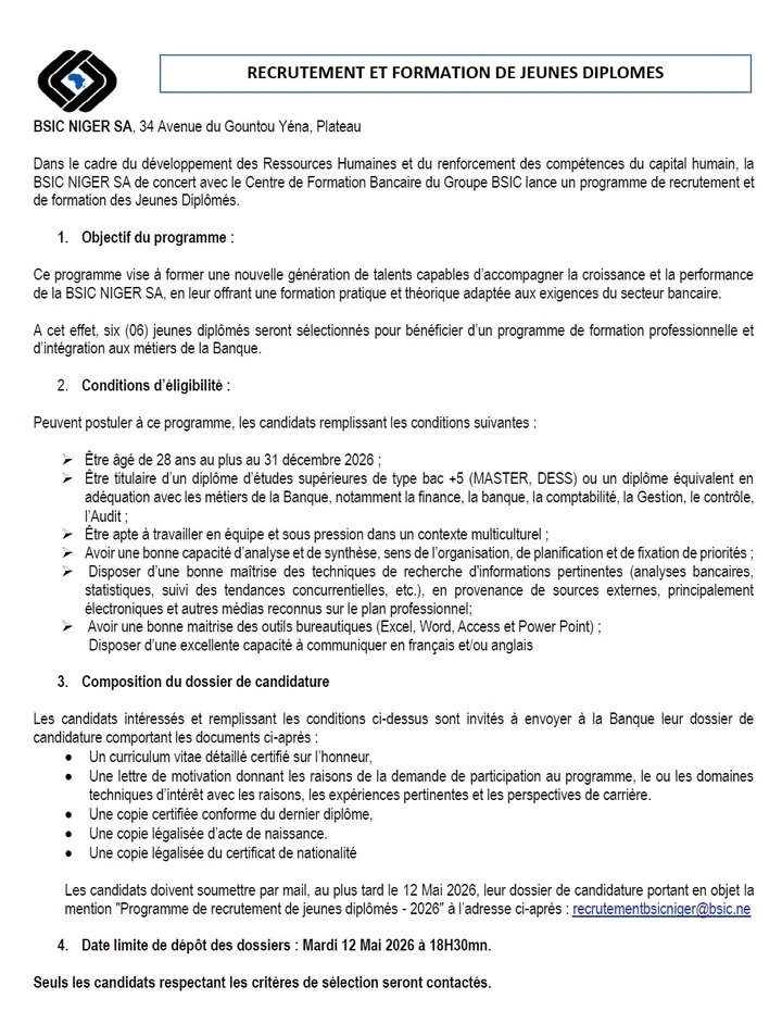 Recrutement BSIC